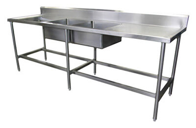 Mesa de inoxidable con dos tarjas